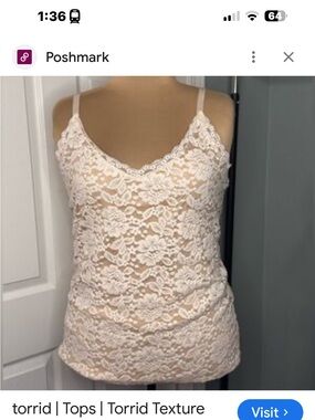 torrid blush lace camisole tank